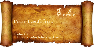 Bein Lavínia névjegykártya